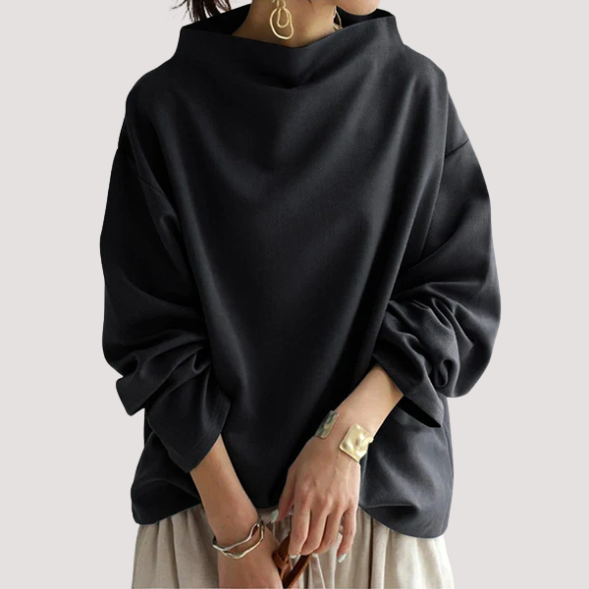 Casa Penélope | Belén™ - Blusa de Punto Suave de Cuello Alto