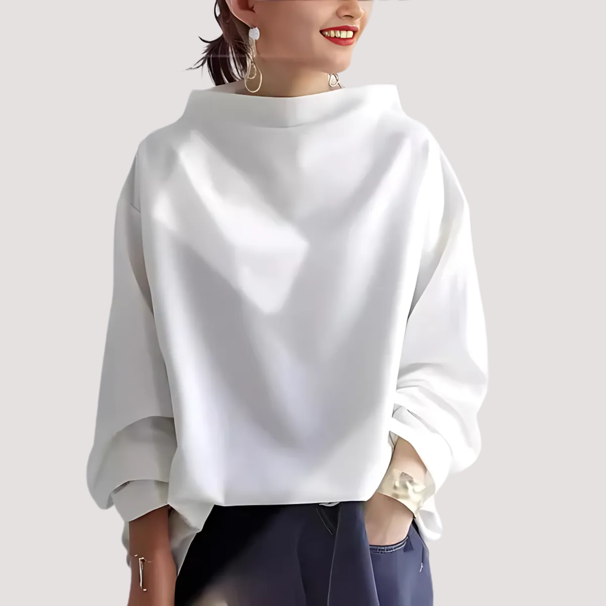 Casa Penélope | Belén™ - Blusa de Punto Suave de Cuello Alto