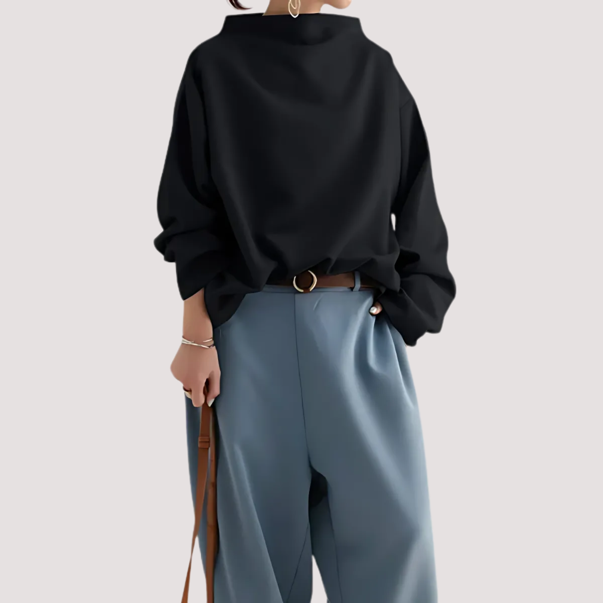 Casa Penélope | Belén™ - Blusa de Punto Suave de Cuello Alto