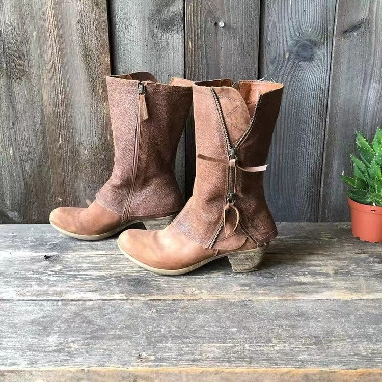 Casa Penélope | Amparo™ - Botas Vaqueras de Invierno para Mujer con Forro Cálido y Tacón