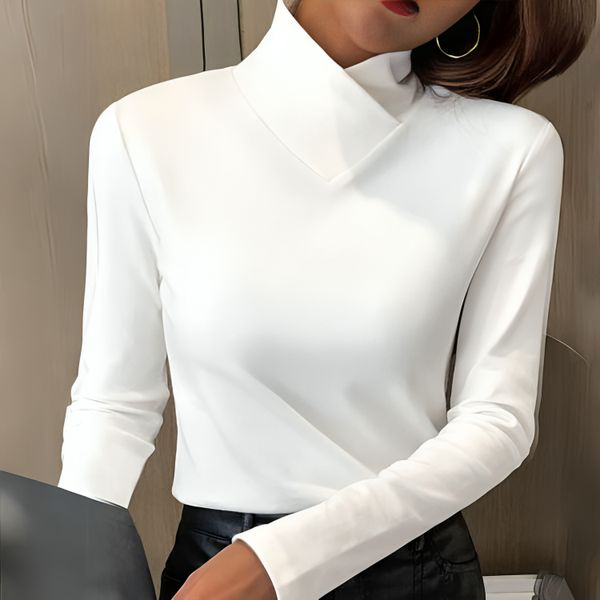 Casa Penélope | Blusa Lorena™ - Elegante cuello alto ajustado
