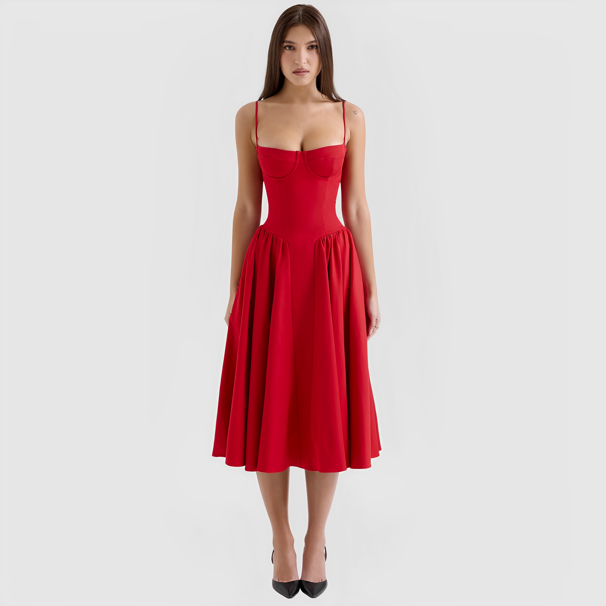 Casa Penélope | Vestido MIDI - Fiebre Carmesí