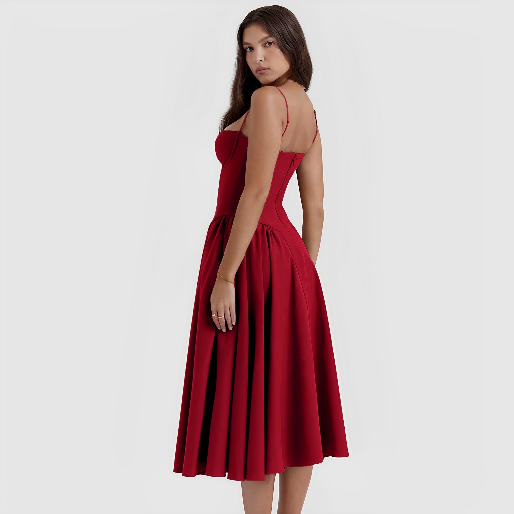 Casa Penélope | Vestido MIDI - Fiebre Carmesí