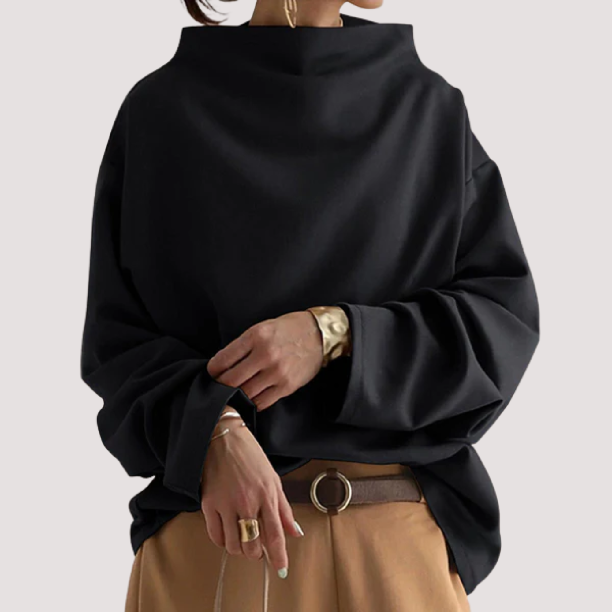 Casa Penélope | Belén™ - Blusa de Punto Suave de Cuello Alto