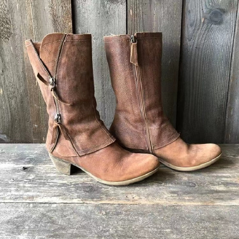 Casa Penélope | Amparo™ - Botas Vaqueras de Invierno para Mujer con Forro Cálido y Tacón