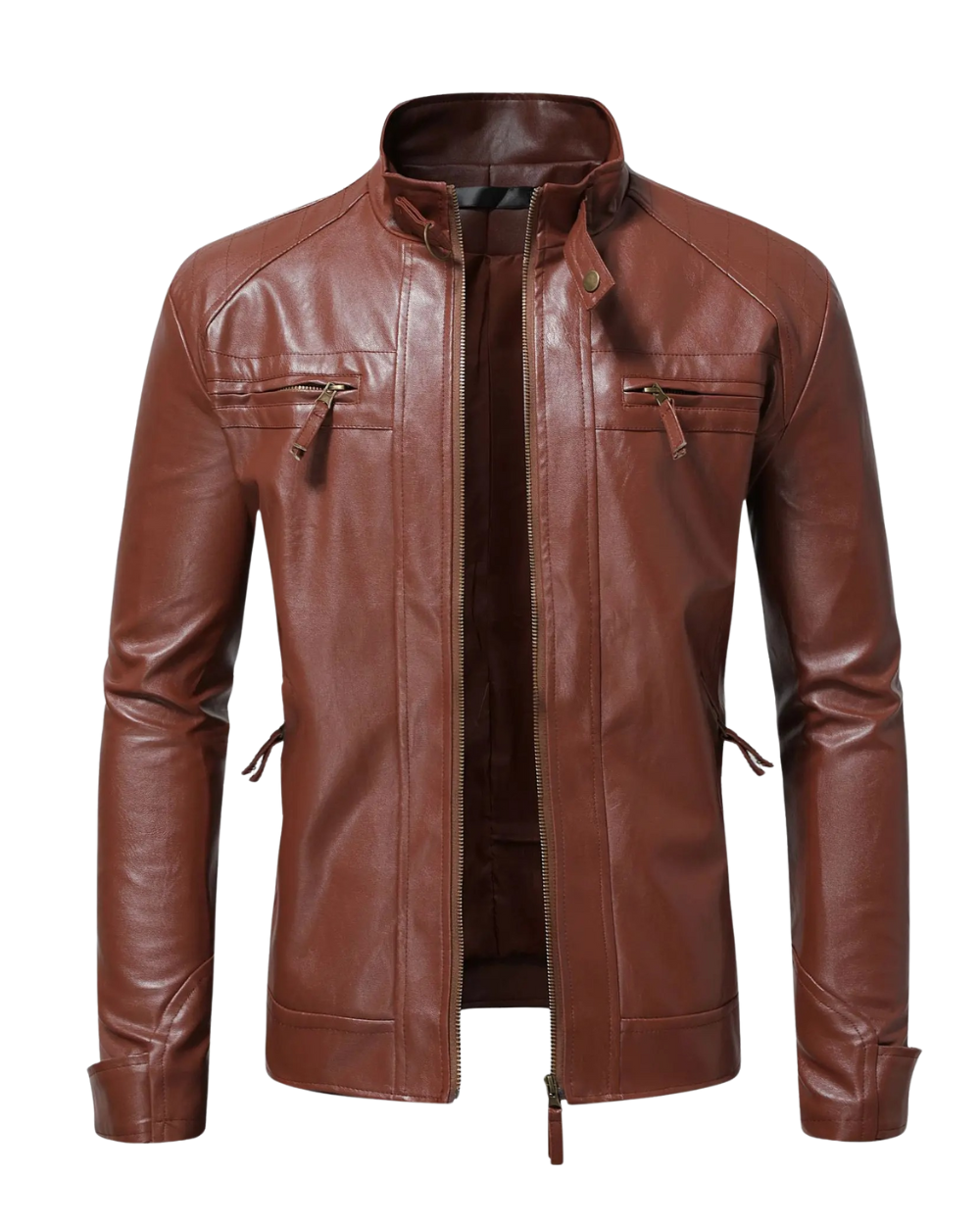Elegante chaqueta de cuero para hombres